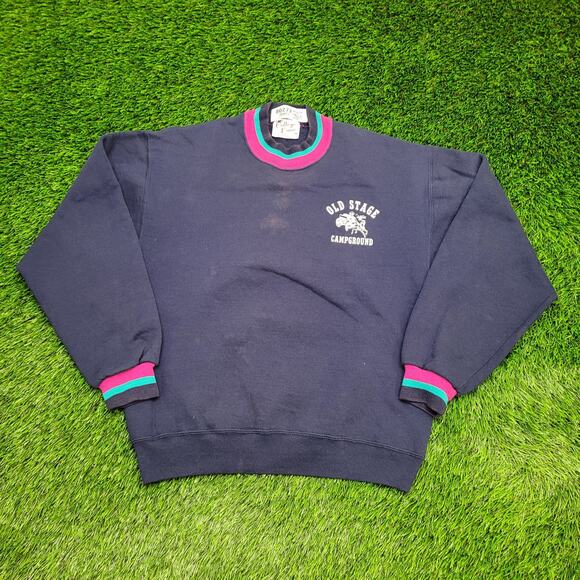 Vintage 80s Old-Stage Campground Sweatshirt Womens M 20x24 - Picture 1 of 16